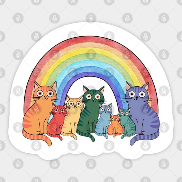 Rainbow Cats Sticker by Creatifly Graphic Tees
